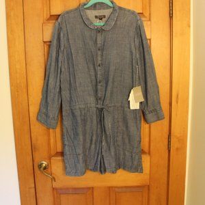 NWT - Linen-Blend Denim Romper by ANTHROPOLOGIE - Size L